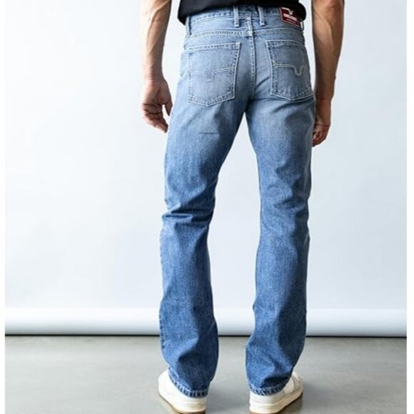 Kimes Ranch Men's James Mid Rise Straight Fit Bootcut Jeans Mid Wash